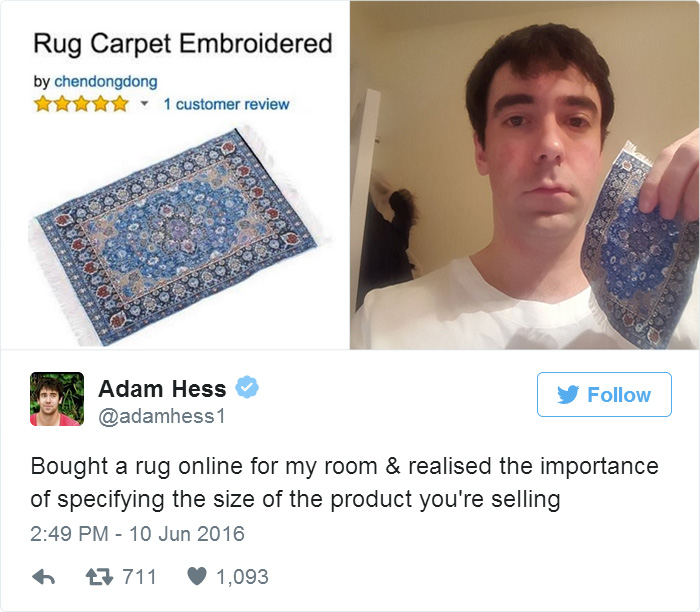 ik kocht een tapijt online