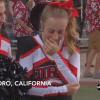 cheerleader wordt verrast