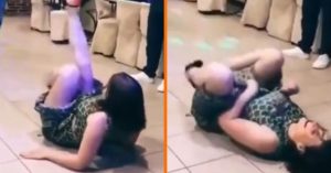 Dame drinkt borreltje teveel op kerstborrel en gaat compleet los