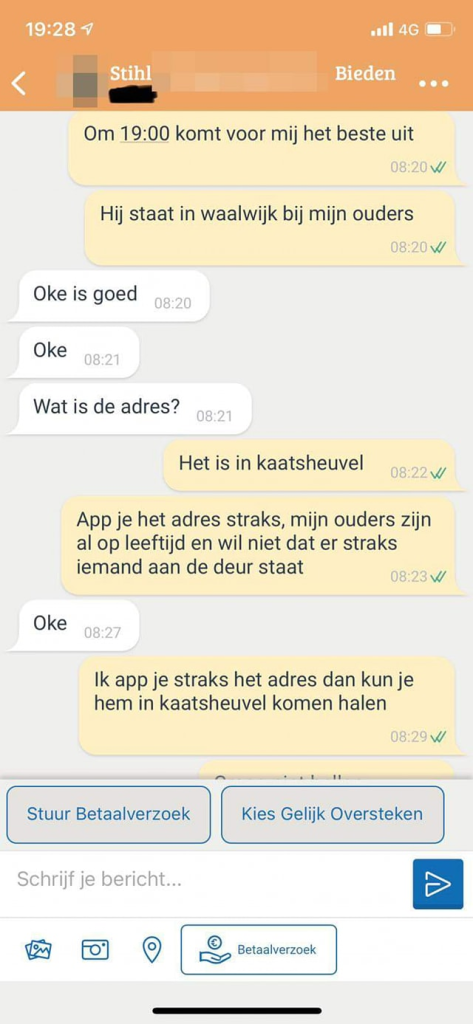 Marktplaats verkoper