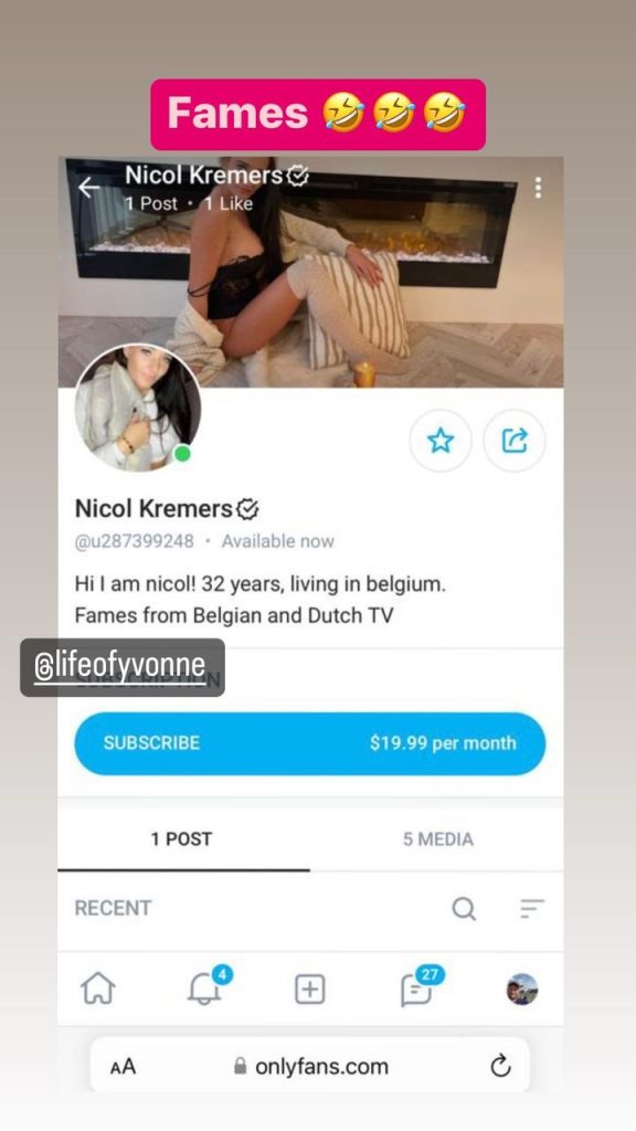 Nicol Kremers Alleen Fans only fans