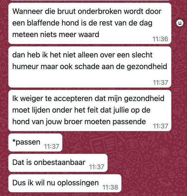 Appgesprek met buurman die woest is om blaffend oppashondje heeft verrassend einde