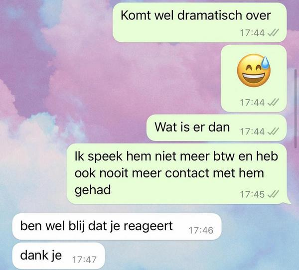 Whatsapp-berichtje van jaloerse ex resulteert in vreemdste gesprek ooit