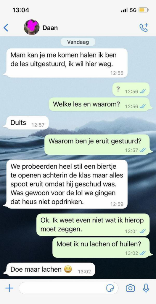 grappige gesprekken whatsapp met Daan