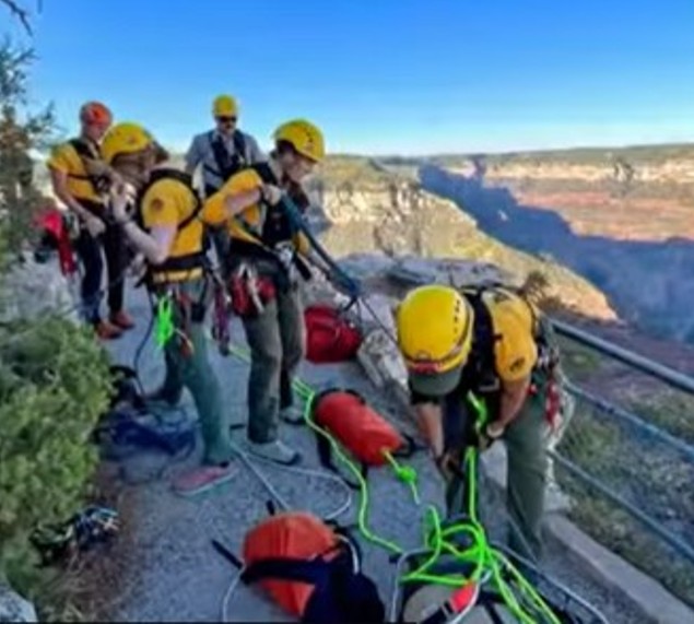 val van 30 meter in de Grand Canyon