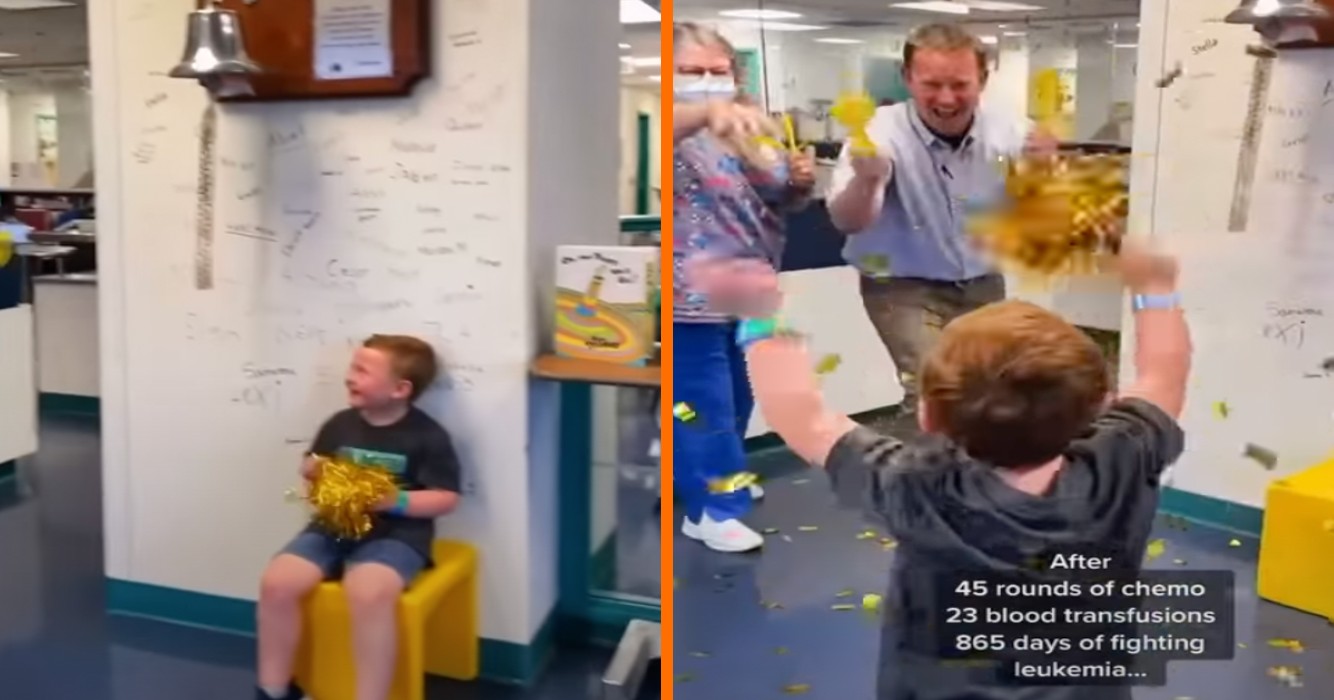 Ziekenhuispersoneel geeft feestje voor jongetje dat na 42 chemo's kankervrij is