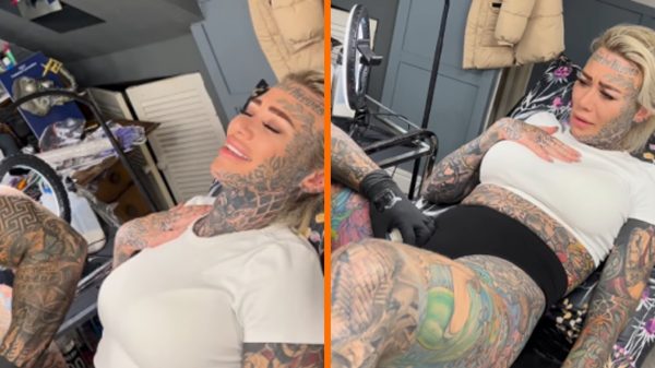 Vrouw met de meeste tatoeages ooit laat ook haar intiemste lichaamsdeel bewerken