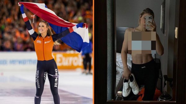 Jutta Leerdam toont wat ze onder haar schaatspak verstopt...