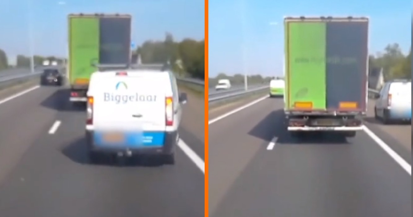 Bestuurder busje zorgt voor levensgevaarlijke situatie op Nederlandse snelweg