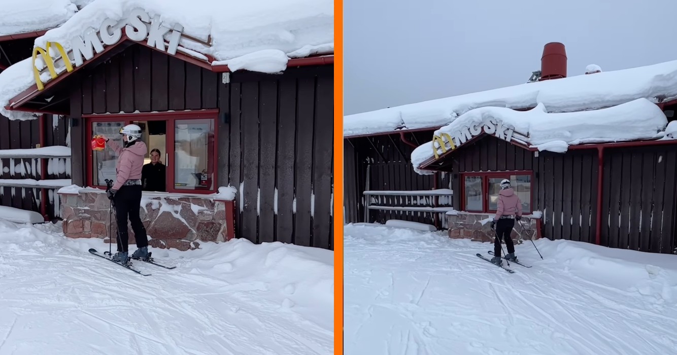 Mc Ski uniek in Europa: McDonald's op de piste in Zweeds Skigebied!