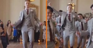 Bruidegom Steelt de Show met Spectaculaire Dansentree