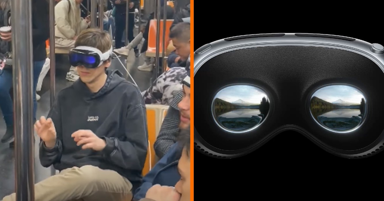 Met de Apple Vision Pro in de metro
