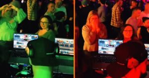 DJ confronteert ex-vriendin nadat ze samen met affaire de club binnenkomt