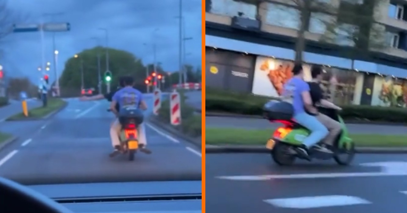 Gasten op scooter denken dat ze opgejaagd worden door de politie en slaan op de vlucht