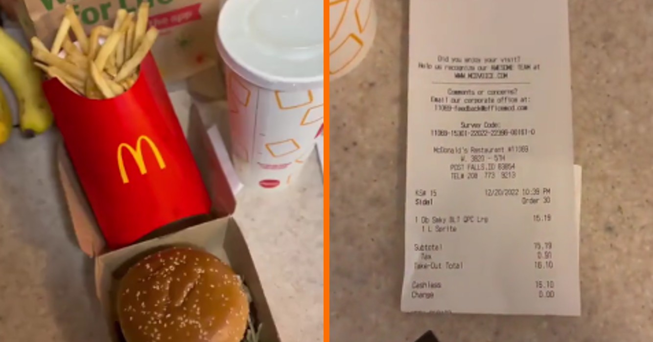 Klant geschokt door extreme rekening voor simpele McDonald's maaltijd