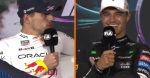 Grap van Max Verstappen zorgt voor hilariteit bij Lando Norris: ‘Als mijn moeder ballen had…’