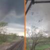 Treinmachinist in Nebraska deelt angstaanjagende beelden van tornado die recht over trein heen gaat