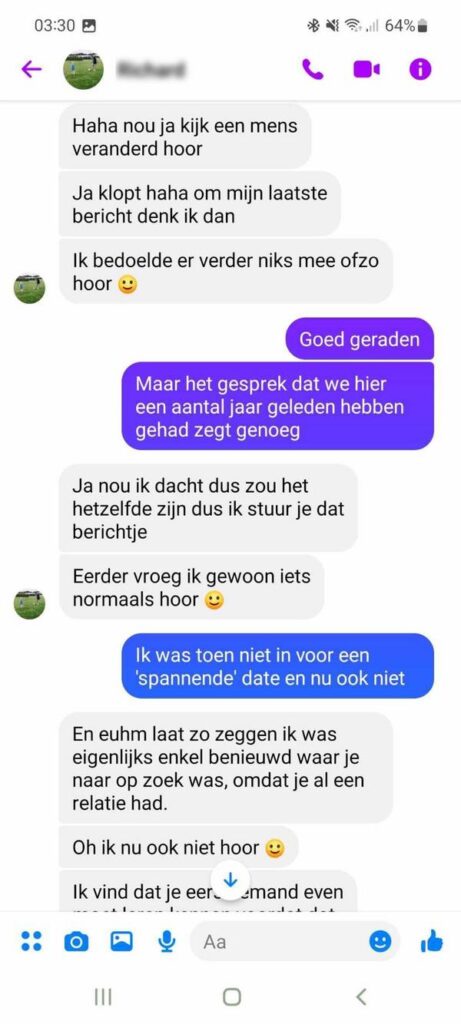 gast heeft net iets te veel doorzettingsvermogen