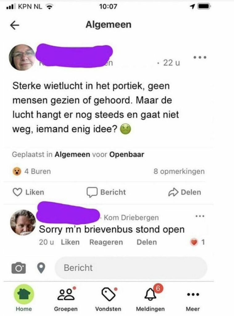 messcherpe reacties op Facebook van mensen