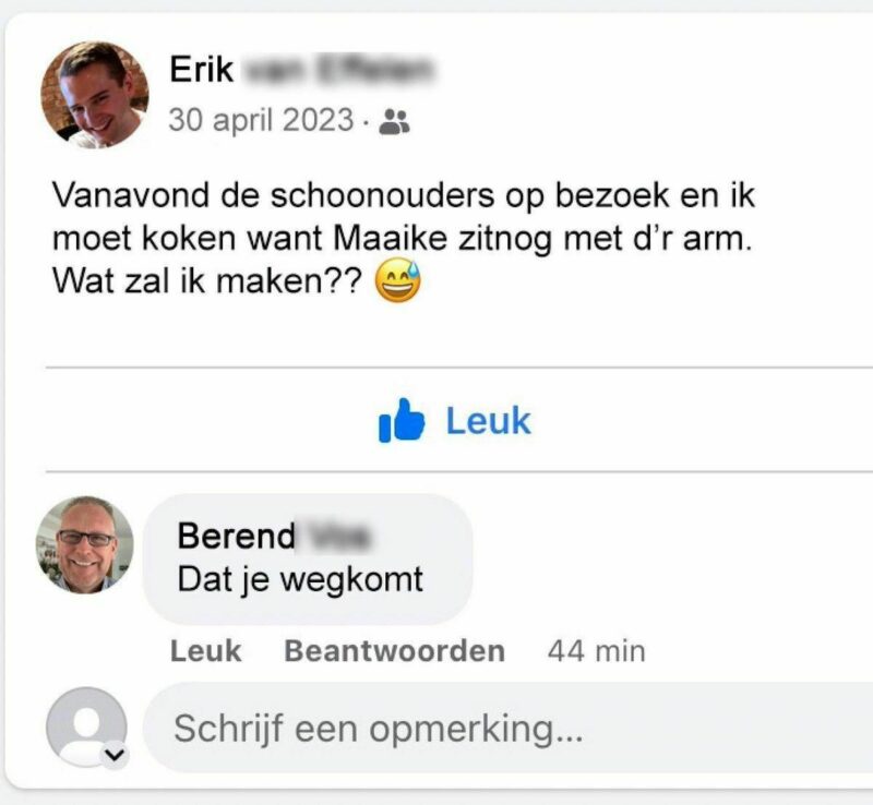 messcherpe reacties op Facebook van mensen die hun lolbroek aanhadden