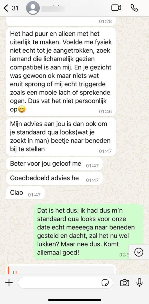 'breedgeschouderde' Bumble-date biedt “goedbedoeld” advies aan waarop niemand wacht!
