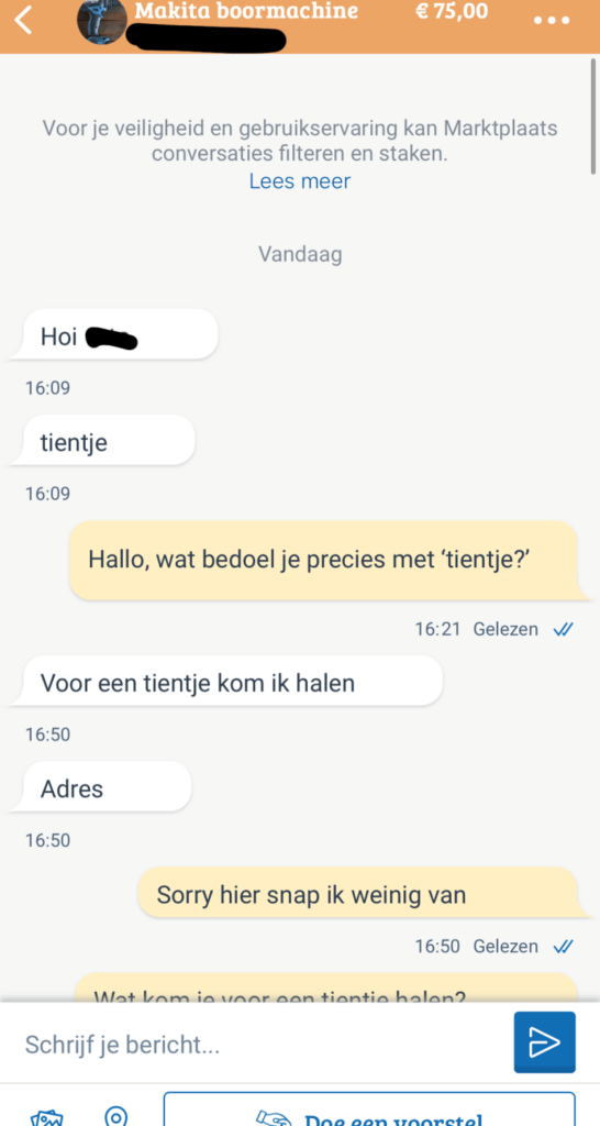 Marktplaats gesprek loopt ouderwets uit de klauwen na schandalig laag bod op boormachine 1