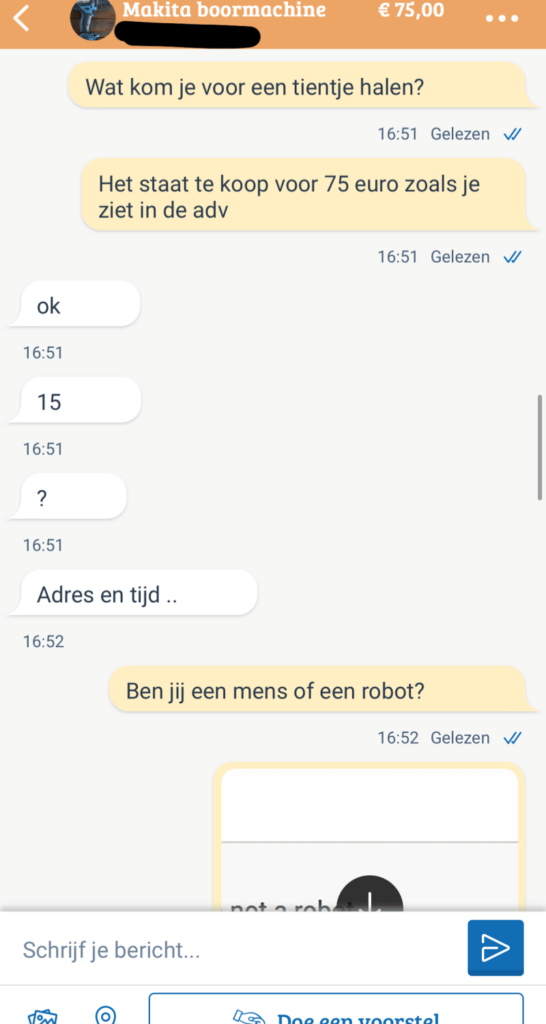 Marktplaats gesprek loopt ouderwets uit de klauwen na schandalig laag bod op boormachine 2