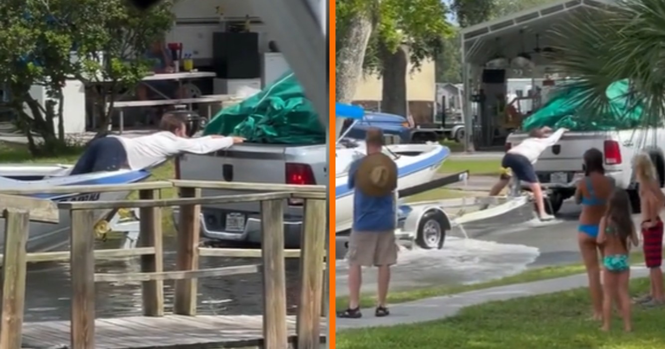 Kanshebbers voor de Darwin-award laten zien hoe je vooral niet je boot uit het water haalt