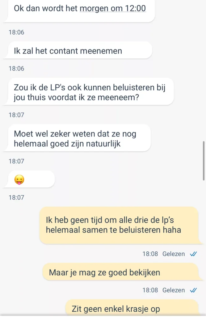 Man wil platen kopen via Marktplaats, maar de deal gaat om bizarre reden niet door 2