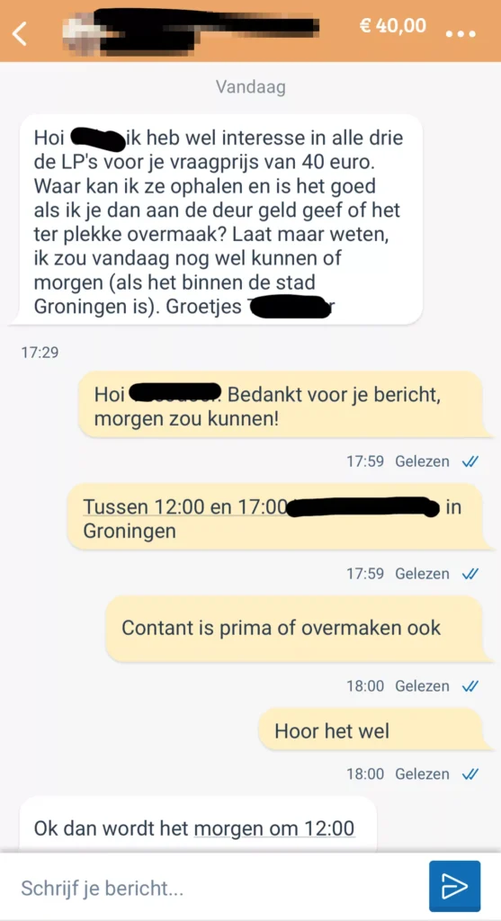 Man wil platen kopen via Marktplaats, maar de deal gaat om bizarre reden niet door 1