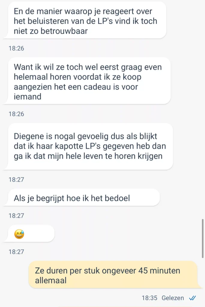 Man wil platen kopen via Marktplaats, maar de deal gaat om bizarre reden niet door 4