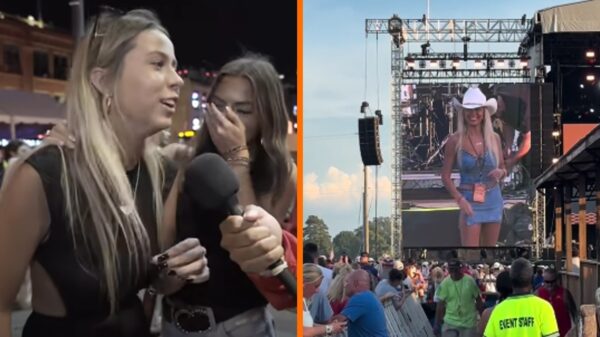 Mensen hebben plaatsvervangende schaamte na extreem ongemakkelijk optreden van Hawk Tuah-meisje op festival