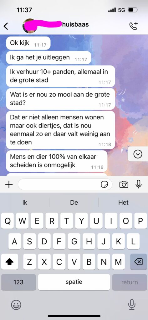 Huisbaas vindt dat studente die klaagt over muizen in huis niet zo moet zeuren