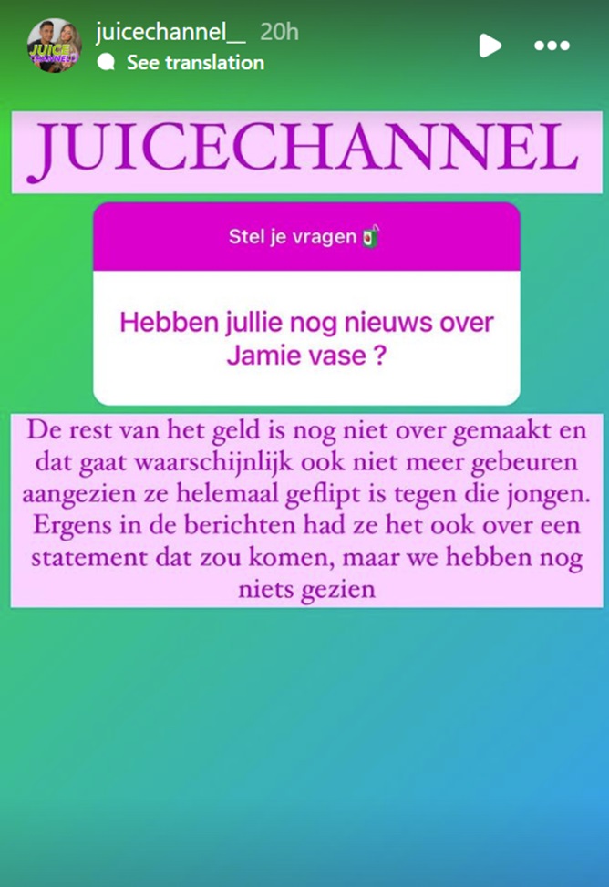 Jaimie Vaes heeft geleende geld nog altijd niet terugbetaald: 'Gaat ook niet meer gebeuren'