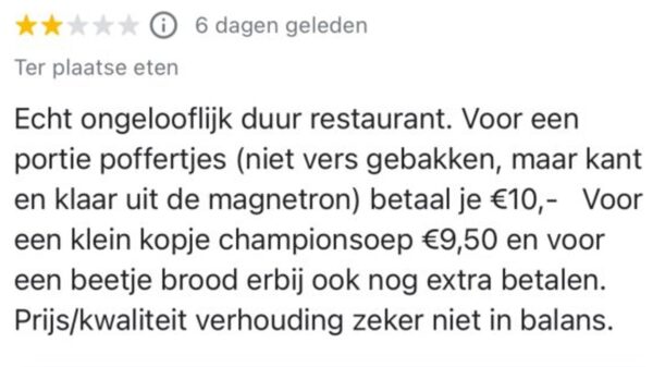 Restaurant-eigenaar kan zich niet inhouden na negatieve review en slaat keihard terug