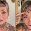 Dame gedumpt door vriend nadat ze zijn naam op haar voorhoofd laat tatoeëren