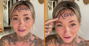 Dame gedumpt door vriend nadat ze zijn naam op haar voorhoofd laat tatoeëren