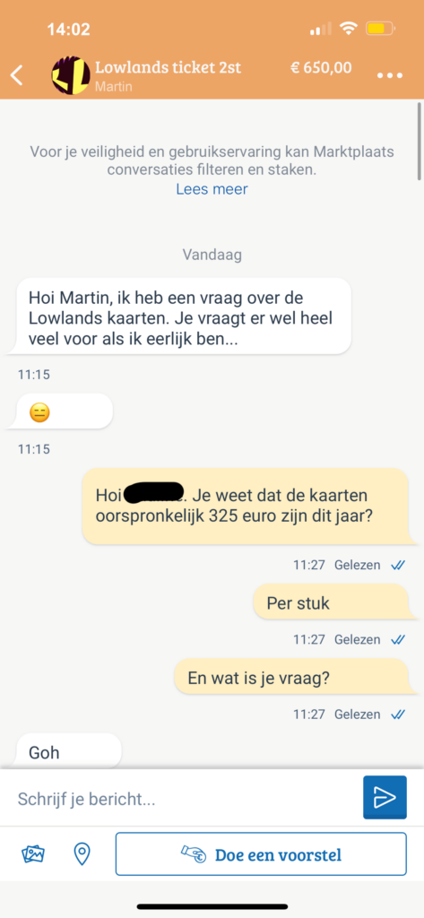 Lowlandskaartje duurder