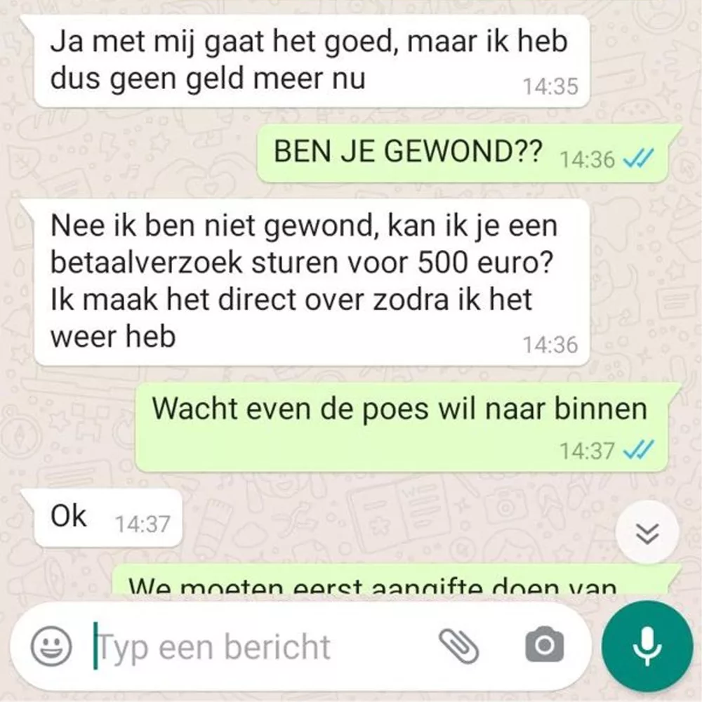 'Vader' bezorgt Whatsapp-oplichter hartaanval met geniale reactie6