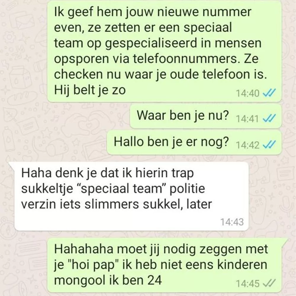 'Vader' bezorgt Whatsapp-oplichter hartaanval met geniale reactie