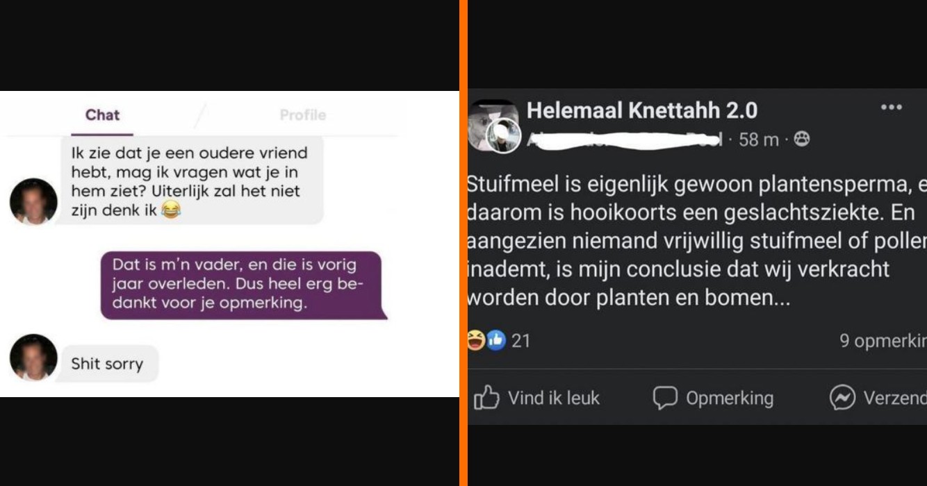 Weer 13 mensen op social media met het IQ van een kaaskroket