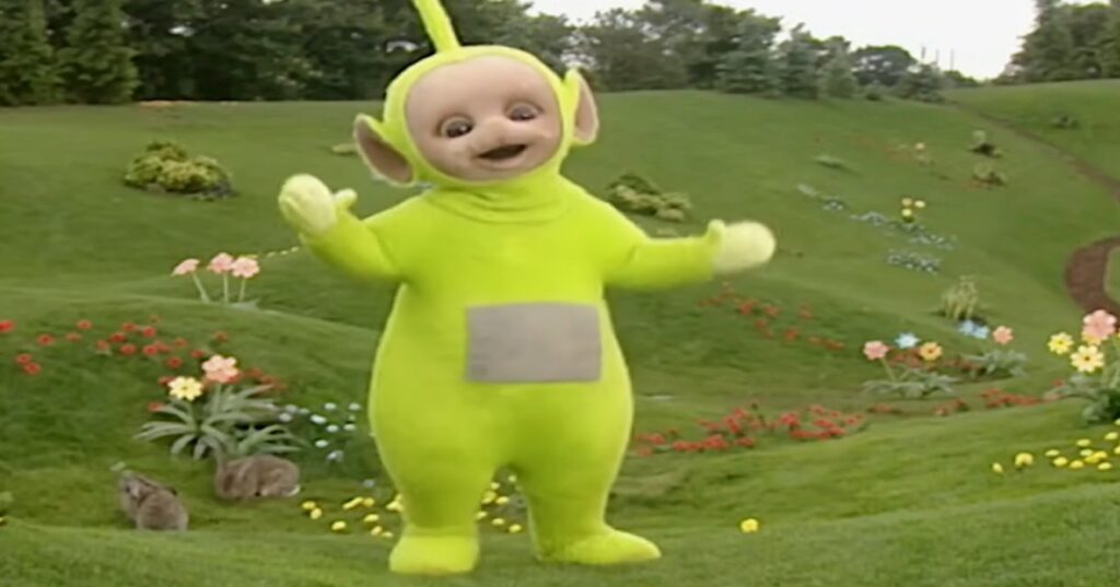 als Teletubbie verkleed