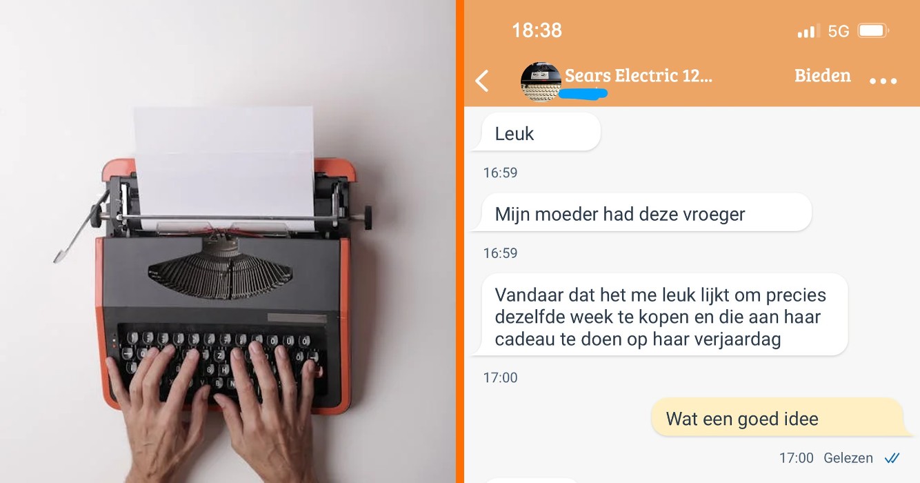 Marktplaats-onderhandeling over typemachine loopt op niets uit na onbegrijpelijke fail van koper