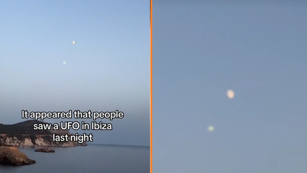 Mensen op Ibiza filmen een UFO boven de Middellandse Zee