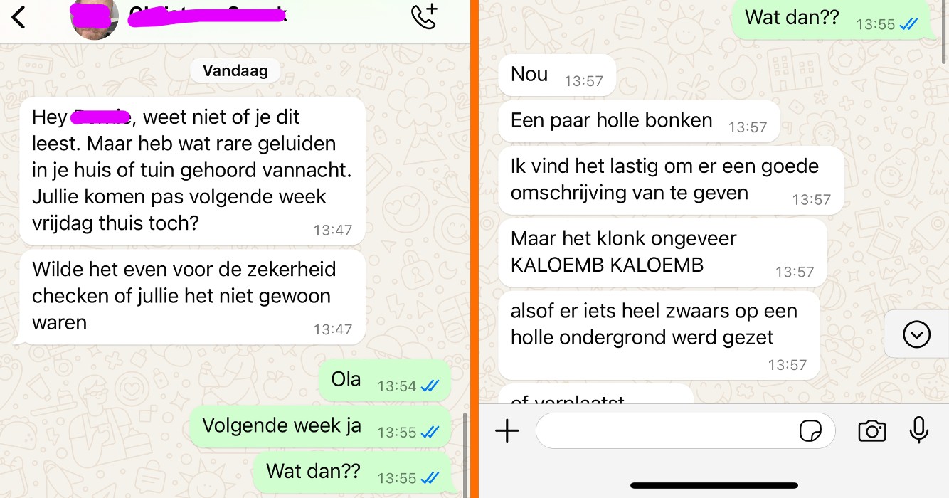 'Vriendelijke' buurman waarschuwt buren die op vakantie zijn voor vreemde geluiden en eist gelijk een vergoeding