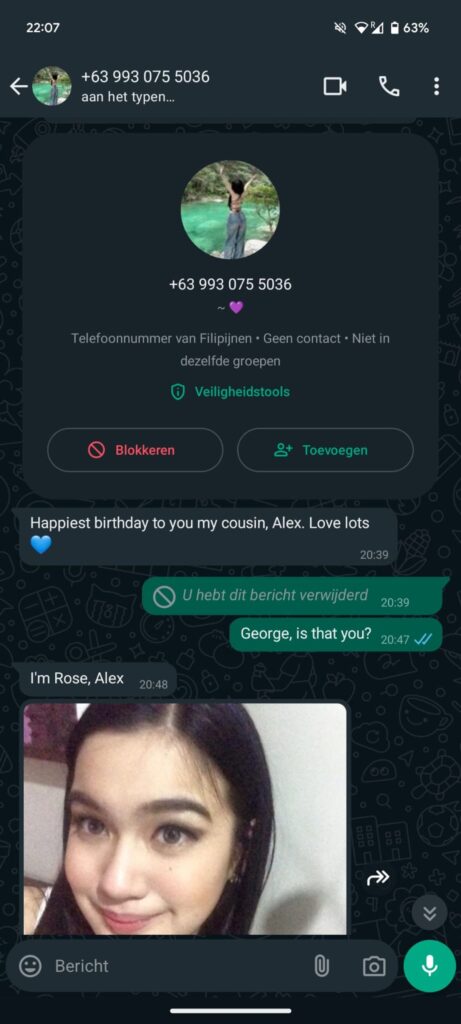 berichtje van Filipijnse Whatsapp-oplichter5