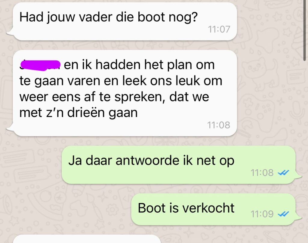 Dame krijgt middenin de nacht een appje van een oude vriend maar de volgende dag escaleert het gesprek