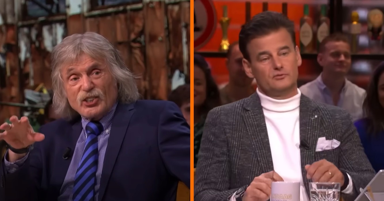 Johan Derksen is helemaal klaar met Wilfred Genee 'Ik trek je coltrui over je kop!'