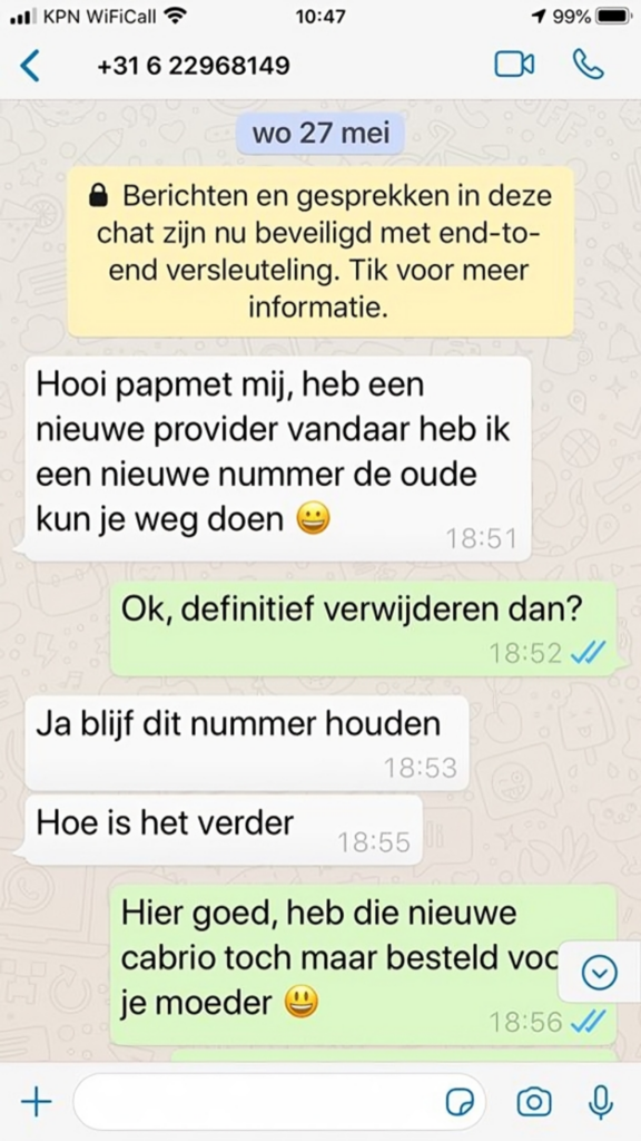 Geniale 'vader' laat Whatsapp-oplichter denken dat hij miljonair te pakken heeft1