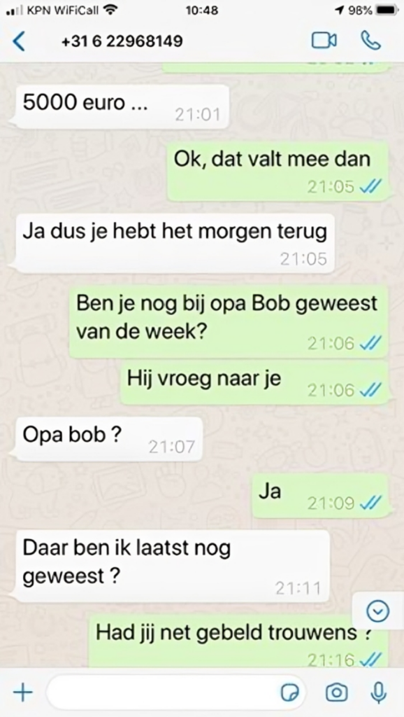 Geniale 'vader' laat Whatsapp-oplichter denken dat hij miljonair te pakken heeft